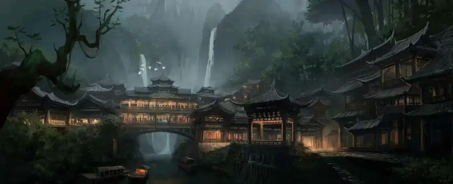 4k古宅壁纸 - 青 - 古风 - 夜景「哲风壁纸」 4k古宅壁纸 - 青 - 古风 - 夜景「哲风壁纸」