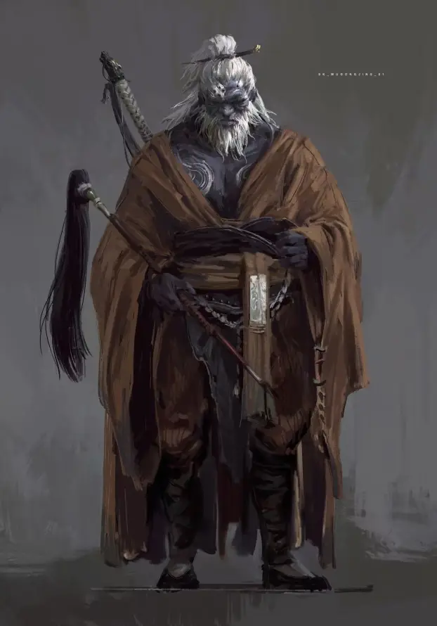 4k战士壁纸 - 白发 - 古风 - 黑暗「哲风壁纸」