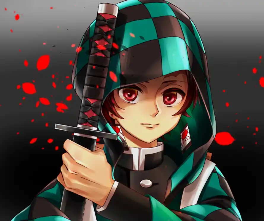 4k日轮刀壁纸 - 炭治郎 - 动漫角色 - 红色花瓣「哲风壁纸」