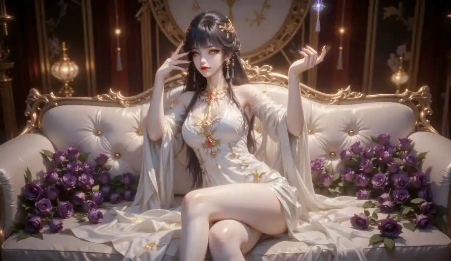 4k白月蓉壁纸 - 华丽室内 - 古风服饰 - 百炼成神「哲风壁纸」