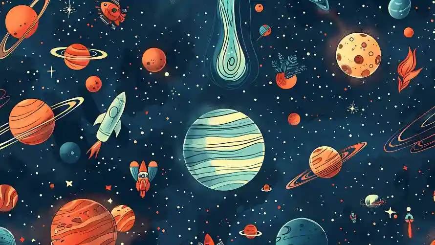 6k宇宙壁纸-绘画类与火箭-高清壁纸热门的壁纸「哲风壁纸」