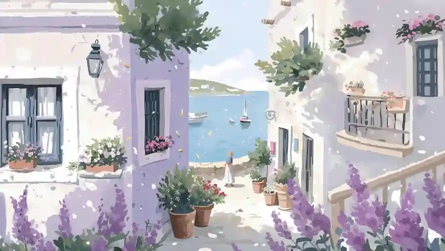 4k插画壁纸 - 海景 - 手绘风 - 薰衣草「哲风壁纸」 4k插画壁纸 - 海景 - 手绘风 - 薰衣草「哲风壁纸」