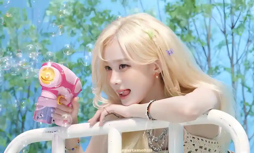 4k爱豆壁纸 - 绿植 - 金发 - 泡泡机「哲风壁纸」