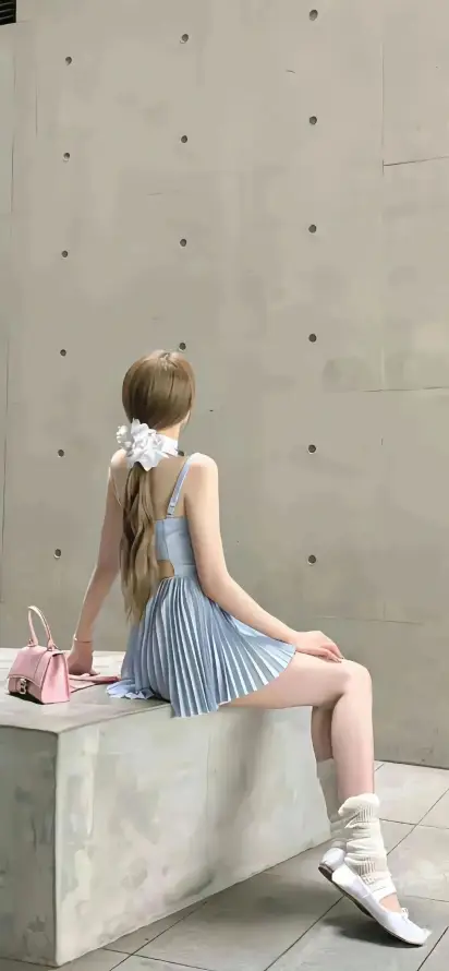 4k女孩壁纸 - 条纹 - 白袜 - 简约「哲风壁纸」