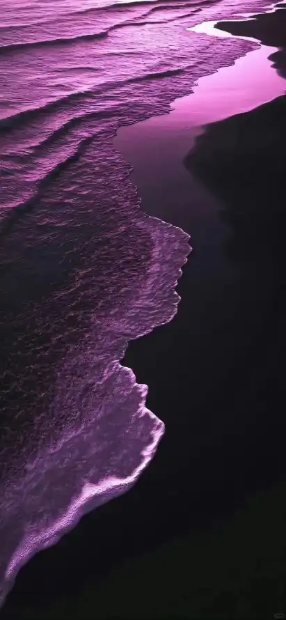 4k夜色壁纸 - 波浪 - 海滩 - 海边「哲风壁纸」