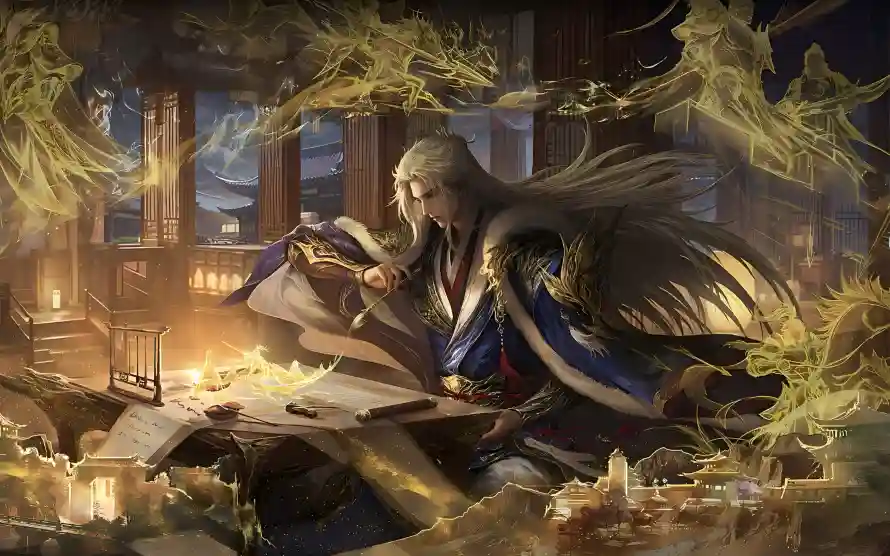 4k书籍壁纸 - 古风 - 插画 - 王粲「哲风壁纸」