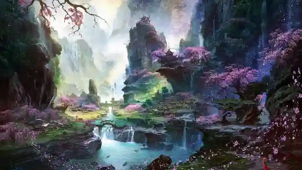 4k光环壁纸 - 树 - 桥 - 河「哲风壁纸」