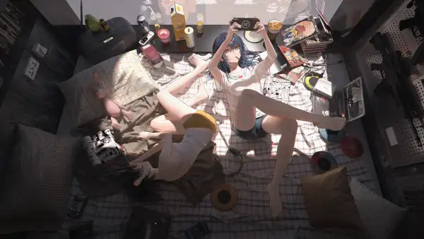 4k卧室壁纸 - 凌乱的 - 动漫女孩 - 日本动画片「哲风壁纸」