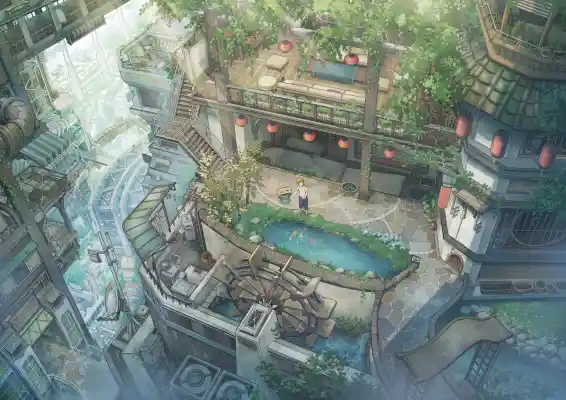 4k建筑壁纸-奇幻建筑壁纸和水-幻想艺术壁纸分享「哲风壁纸」