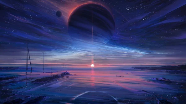 4k埃南壁纸 - 夜晚 - 天空 - 太阳「哲风壁纸」