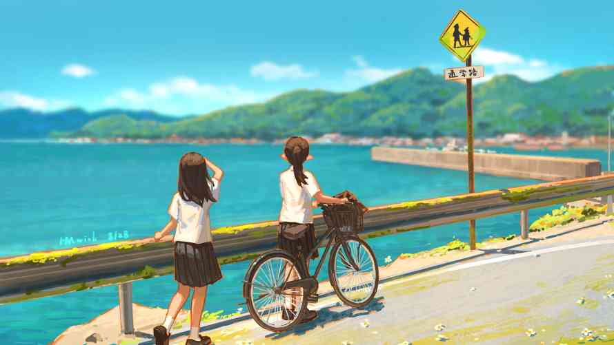 4k文本壁纸 - 水 - 海 - 路「哲风壁纸」