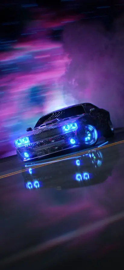 4k头灯壁纸 - 保险杠 - 紫色的 - Dodge「哲风壁纸」
