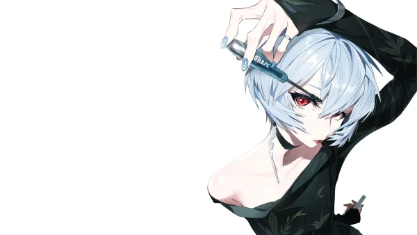 4k绫波丽壁纸 - 白色背景 - 新世纪福音战士 - wallpaper「哲风壁纸」