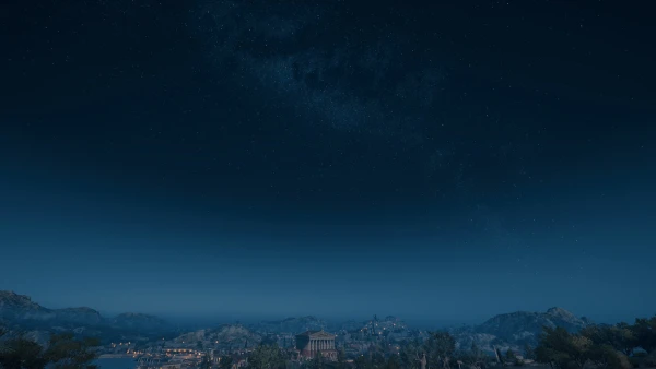 4k夜晚壁纸 - 山 - 树 - 夜空「哲风壁纸」