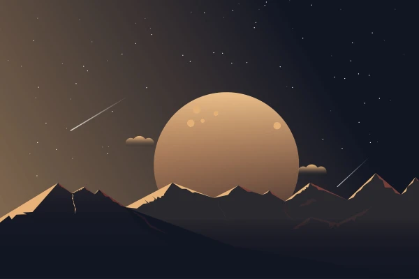 4k夜晚壁纸 - 云 - 山 - 彗星「哲风壁纸」