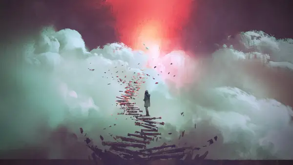4k天空壁纸 - 云 - 景观 - 梯子「哲风壁纸」