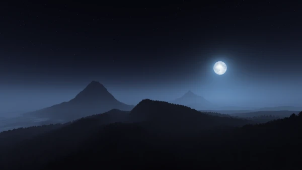 4k夜晚壁纸 - 山 - 夜景 - 插图「哲风壁纸」