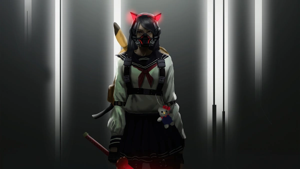 4k手套壁纸 - 校服 - 武器 - 背包「哲风壁纸」