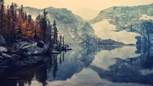 4k冬天壁纸 - 山 - 树 - 水「哲风壁纸」
