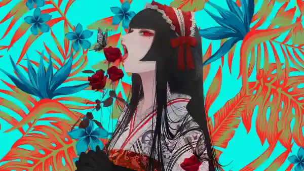 4k和服壁纸 - 痣 - 树叶 - 花朵「哲风壁纸」