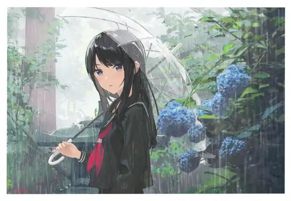 4k常设壁纸 - 伞 - 痣 - 雨「哲风壁纸」