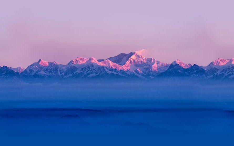 4k天空壁纸 - 山 - 自然 - 蓝色的「哲风壁纸」