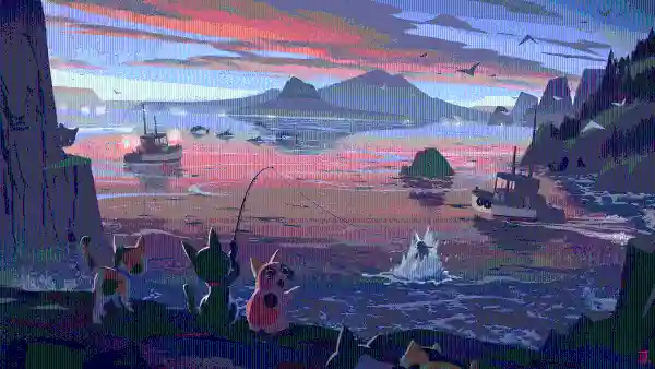 4k幽默壁纸 - 山 - 水 - 猫「哲风壁纸」