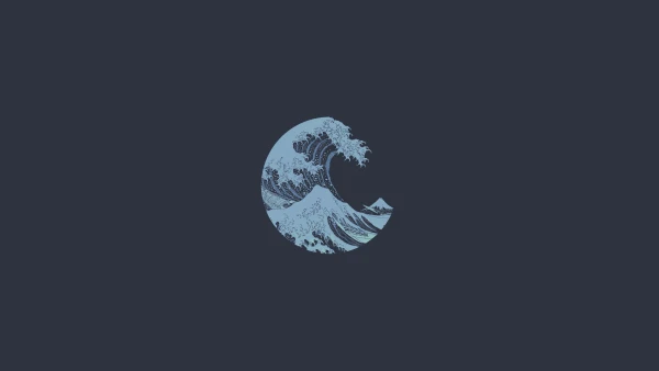 4k艺术品壁纸 - 极简主义 - 神奈川巨浪 - 简单的背景「哲风壁纸」