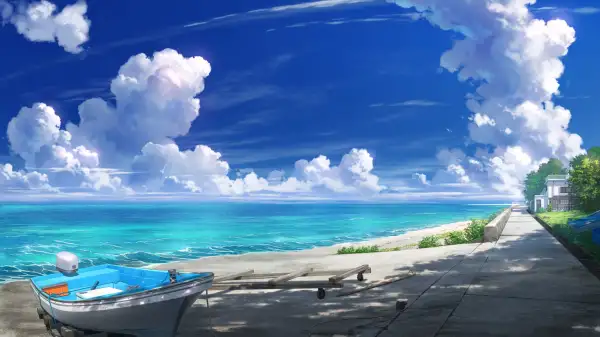 4k天空壁纸 - 云 - 水 - 船「哲风壁纸」