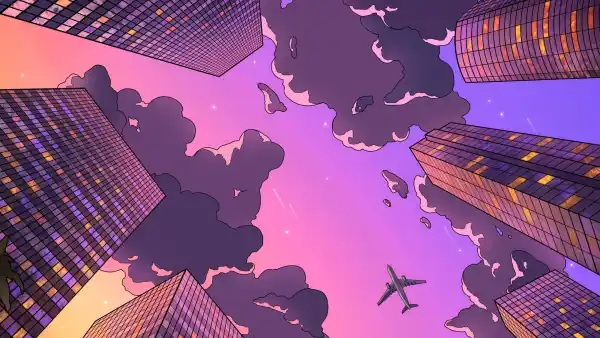 4k天空壁纸 - 云 - 建筑 - 插图「哲风壁纸」