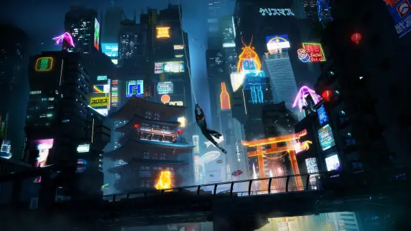 4k城市壁纸 - 夜晚 - 建筑 - 插图「哲风壁纸」