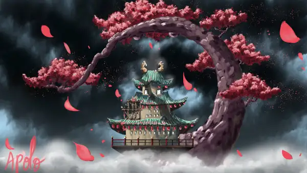 4k寺庙壁纸 - 树 - 风 - 绘画「哲风壁纸」