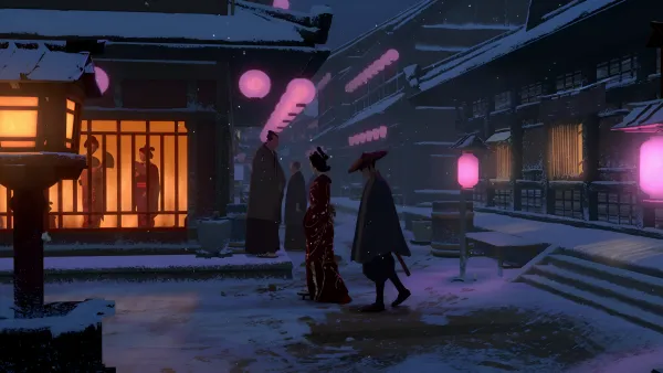 4k下雪壁纸 - 镇 - 雪 - 人们「哲风壁纸」