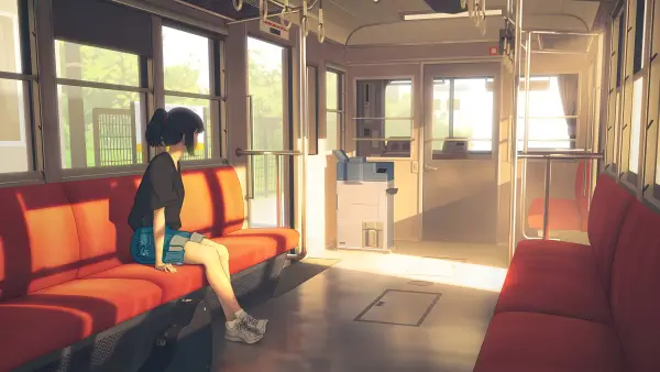 4k4K壁纸 - 比秀 - 火车 - 动漫女孩「哲风壁纸」