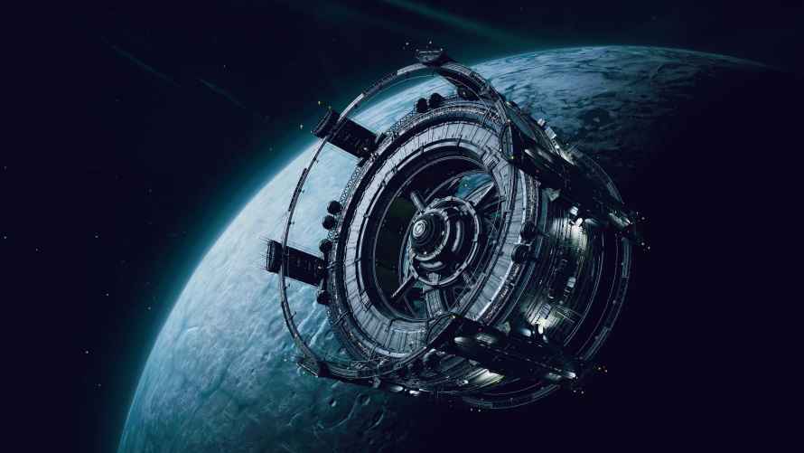 4k空间壁纸 - 行星 - 伊西恩 - 空间站「哲风壁纸」