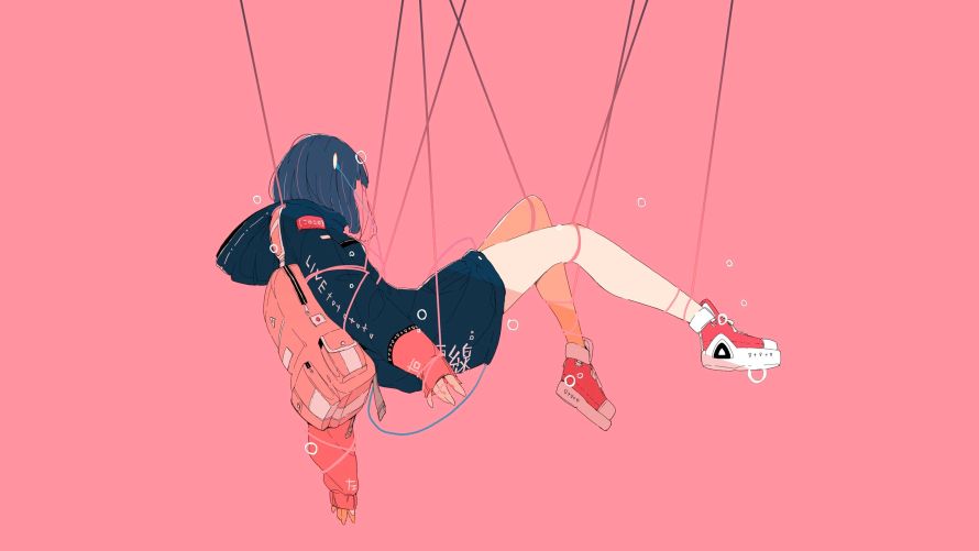 4k背包壁纸 - 鞋 - 动漫女孩 - 原创人物「哲风壁纸」