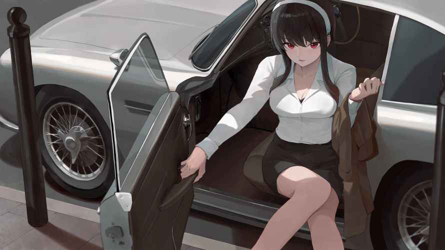 4k头巾壁纸 - 车 - 黑发 - 动漫女孩「哲风壁纸」