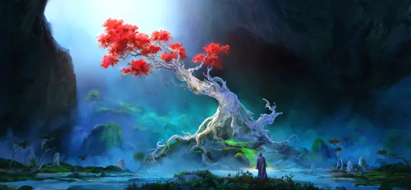 4k插图壁纸 - 树 - 水 - 景观「哲风壁纸」