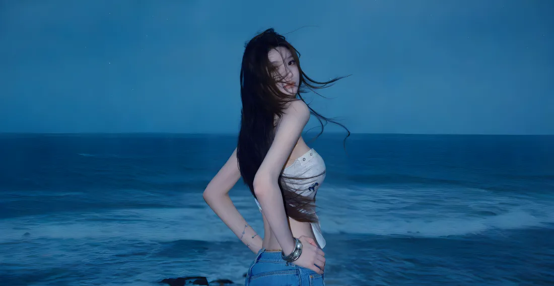 6k海边的美女壁纸 「哲风壁纸」