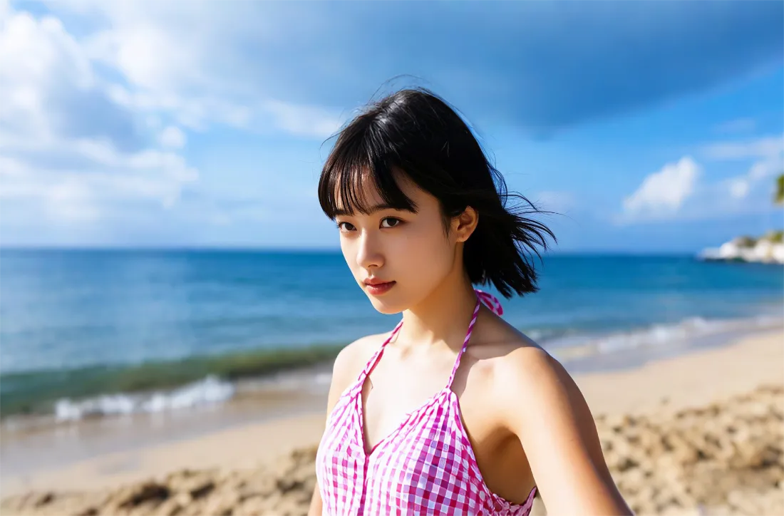 2k美女比基尼沙滩壁纸｜海边度假背景图片 - 清新唯美「哲风壁纸」