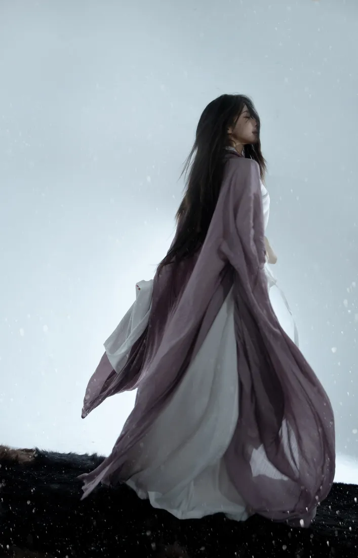 美女古风背景图片 - 飘逸长裙少女「哲风壁纸」