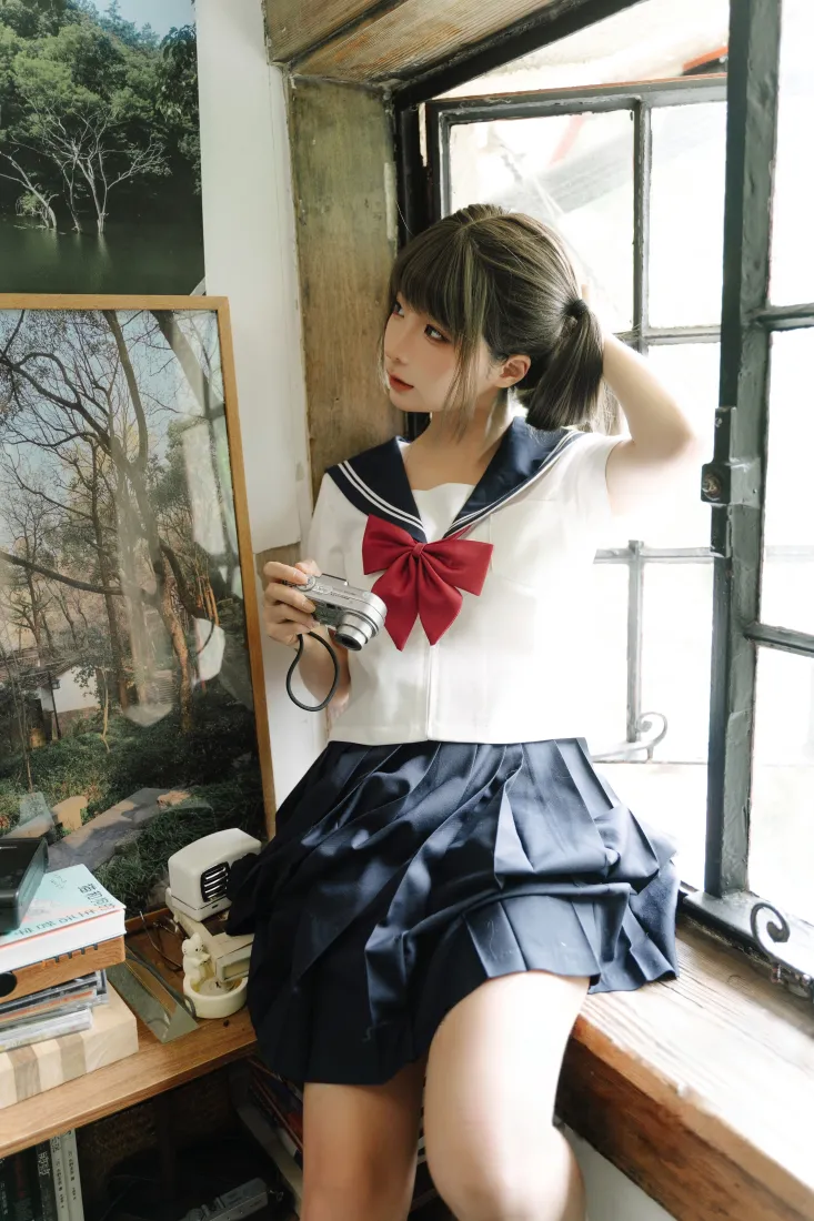 jk美女手机壁纸｜jk制服背景图片 - 窗边少女「哲风壁纸」