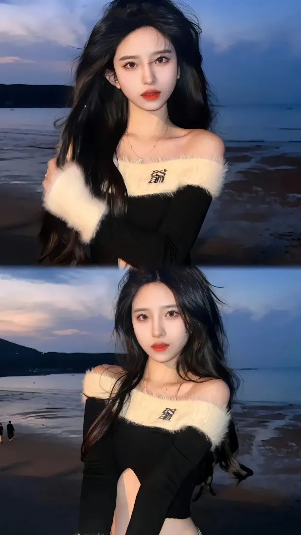 海边氛围感美女手机壁纸｜美女背景图片 - 氛围感拉满「哲风壁纸」