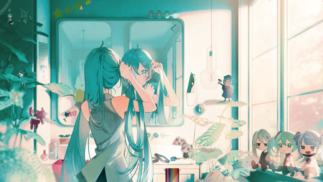 4k初音动漫壁纸｜温馨房间背景图片 - 唯美场景「哲风壁纸」