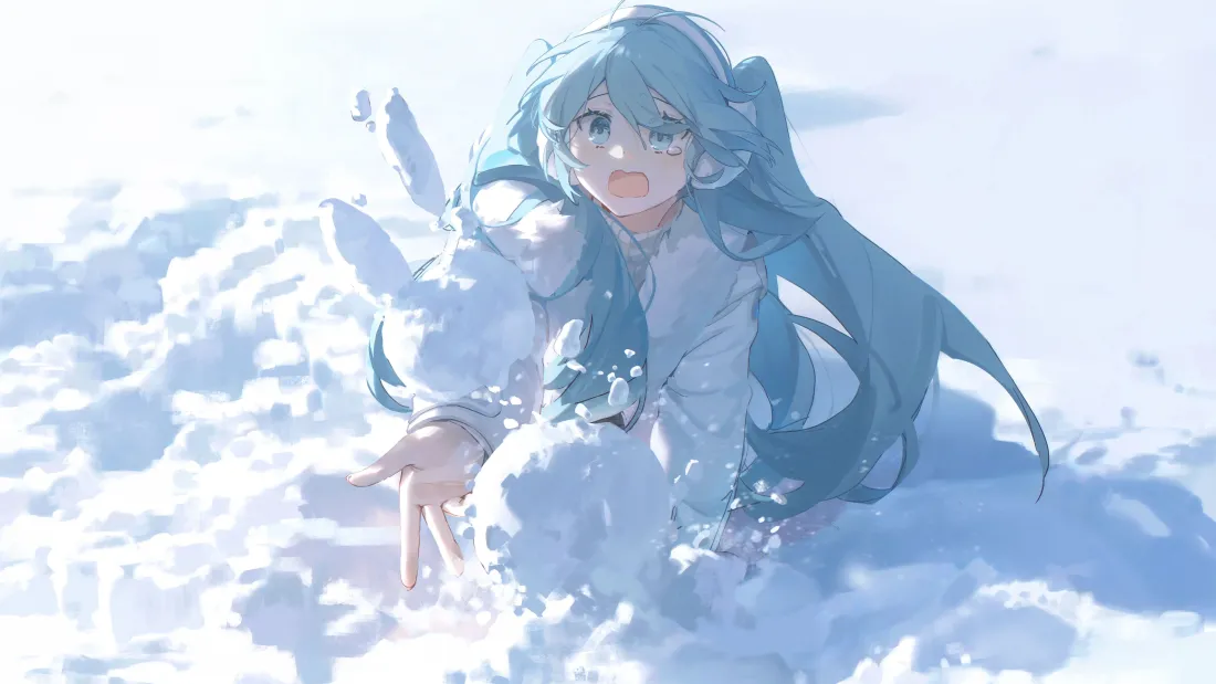 4k少女动漫壁纸｜雪境中的二次元美少女 - 动漫风「哲风壁纸」