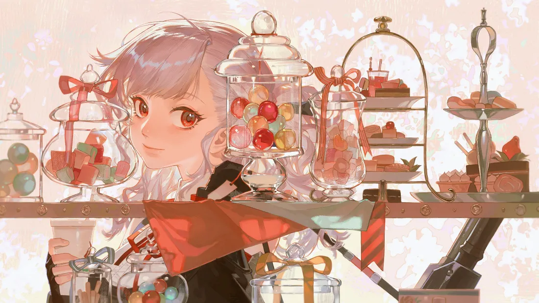 4k少女动漫壁纸｜甜品背景图片 - 可爱风「哲风壁纸」