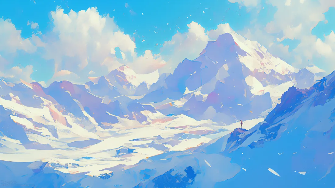 6kAI雪山壁纸｜梦幻雪山背景图片 - 绝美风景「哲风壁纸」