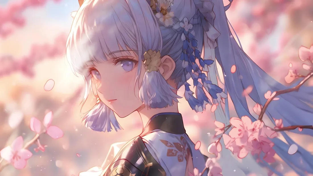4kAI少女壁纸｜古风樱花背景图片 - 唯美梦幻「哲风壁纸」