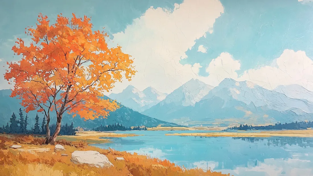 4k艺术风景壁纸｜秋景山水背景图片 - 绝美「哲风壁纸」