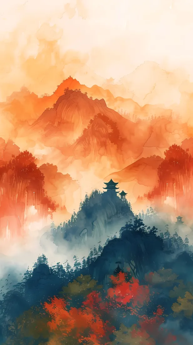 水墨山水手机壁纸｜手机背景图片 - 绝美山色「哲风壁纸」
